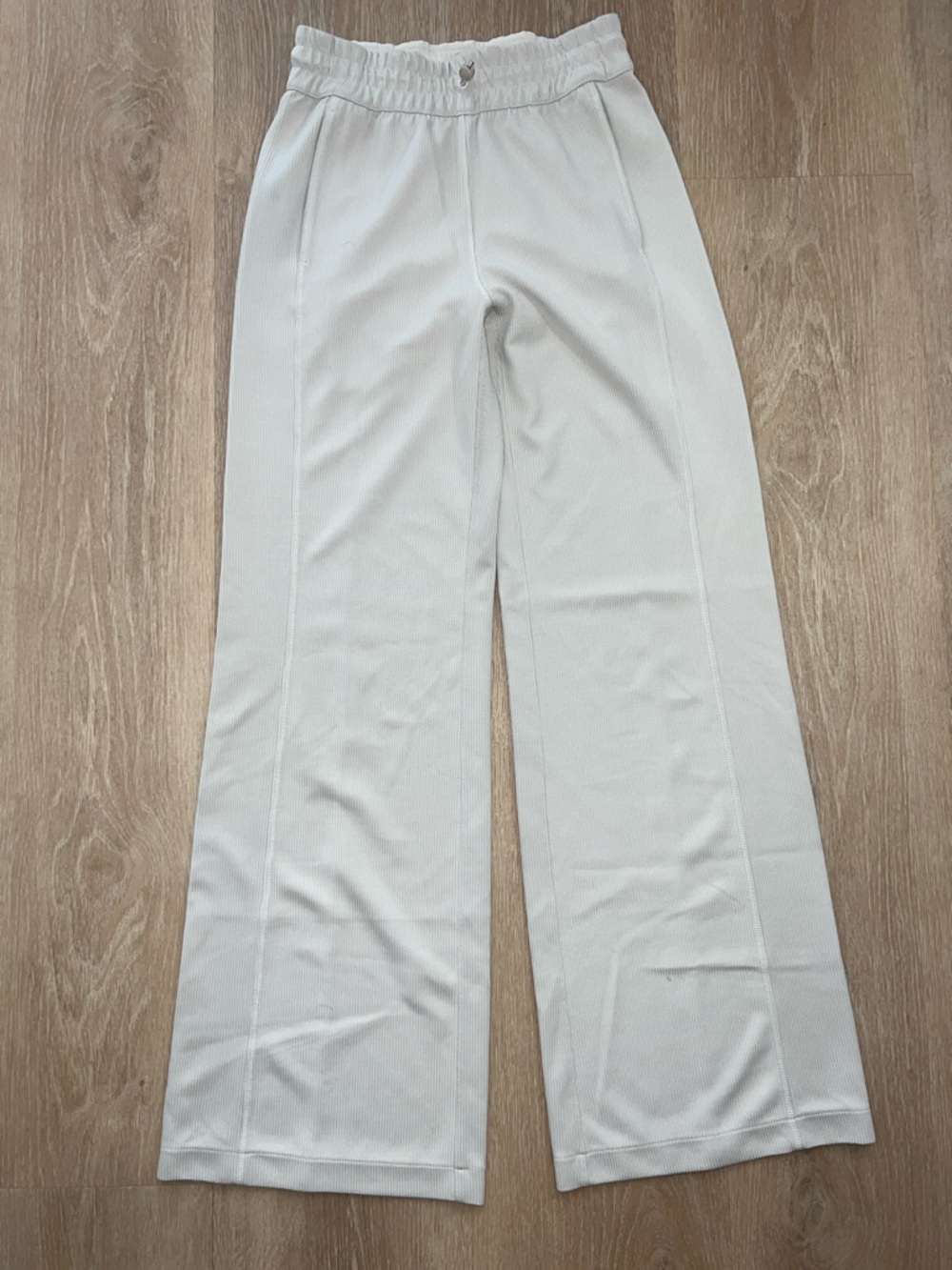 lululemon Ribbed mid- Rise Wide-Leg Softstreme  in cream